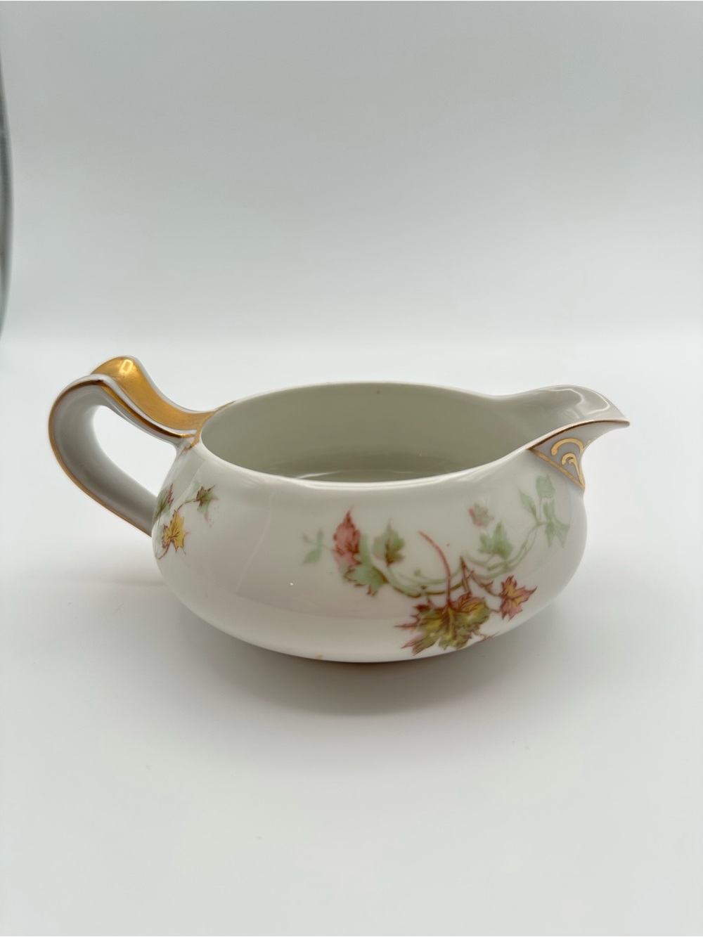 Haviland Limoges Autumn Leaf Creamer & Covered Sugar Bowl Gold Accents - Picture 9 of 16